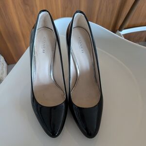 Coach Black Patent Leather Pointed-Toe Pumps